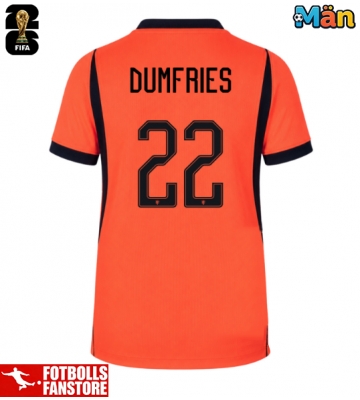 Nederländerna Denzel Dumfries #22 Hemmatröja VM 2026 Kortärmad